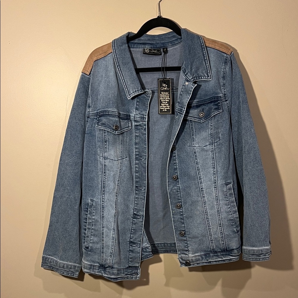 Denim Jacket with Brown Accents